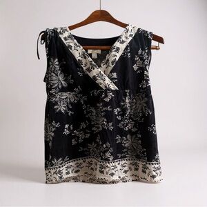 LOFT Nat Blue and White Floral Blouse